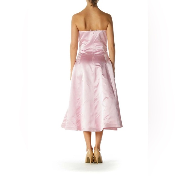 Ralph Lauren Collection Purple Label Silk Midi Dress Pink 1999 90s Strapless - Picture 3 of 16